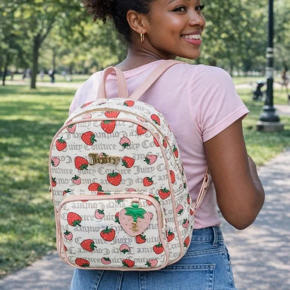 Juicy Couture Strawberry Print Backpack - Picture 1 of 2